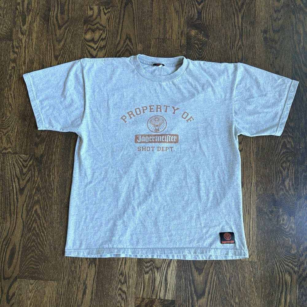 Vintage Jagermeister Shirt Mens XL Gray Shot Dept Promo Graphic Tee Beer Alcohol - Picture 2 of 9